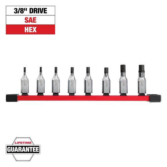 MILWAUKEE 48-22-9542 8pc 3/8" Drive Hex Bit Socket Set - SAE