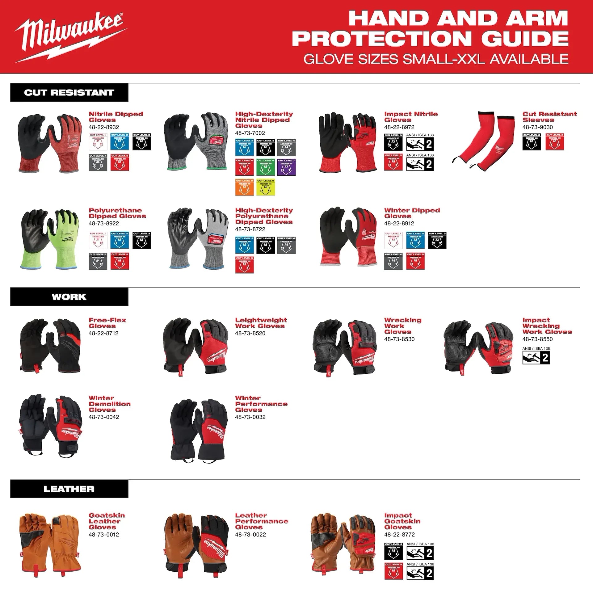 MILWAUKEE 48-73-8522 Lightweight Work Glove - L