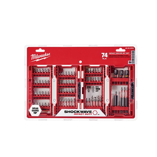 MILWAUKEE 48-32-4062 SHOCKWAVE IMPACT DUTY DRIVER BIT SET 74 PC