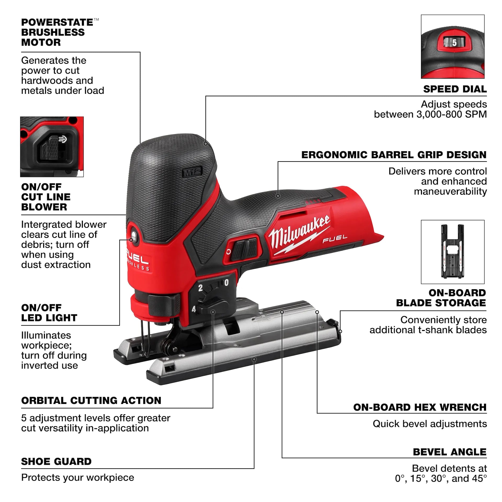 MILWAUKEE 2545-20 M12 FUEL™ Jig Saw (Tool Only)