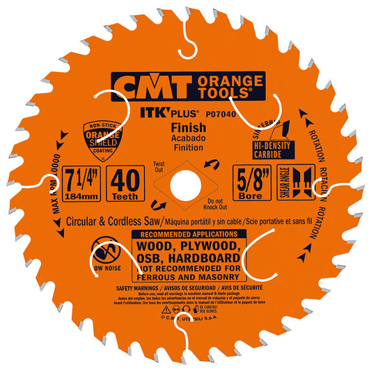 CMT P07040 ITK-PLUS FINISH 7-1/4"x0.067"x0.039"x5/8"  T=40 ATB+SHEAR BLADE