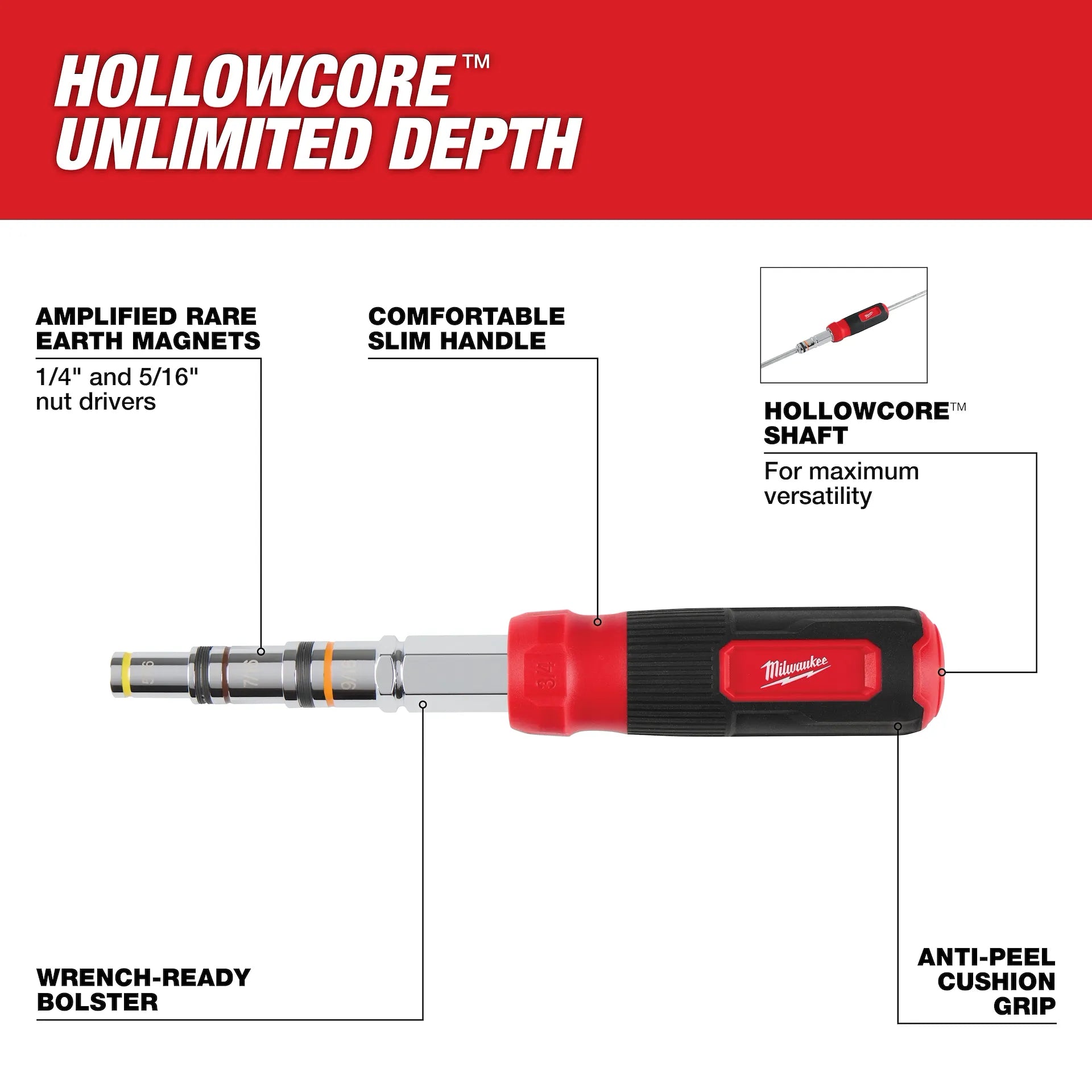 MILWAUKEE 48-22-2923 7-IN-1 HOLLOWCORE™ Multi-Nut Driver