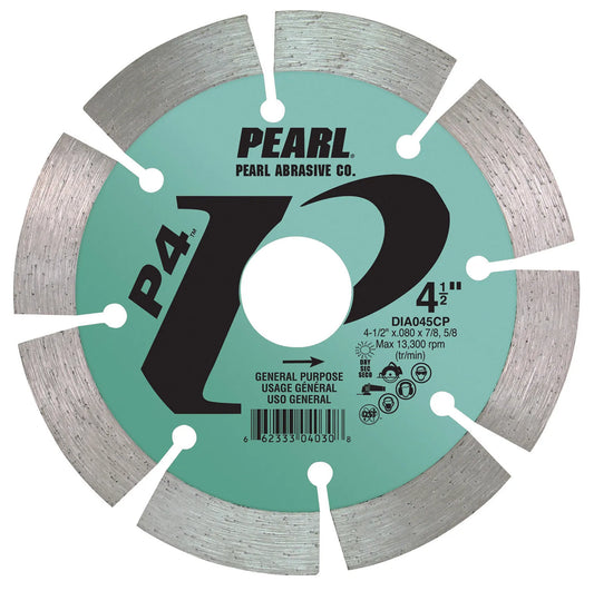 PEARL DIA045CP P4™ Segmented Blade for Concrete and Masonry 4-1/2 x .080 x 7/8, 5/8