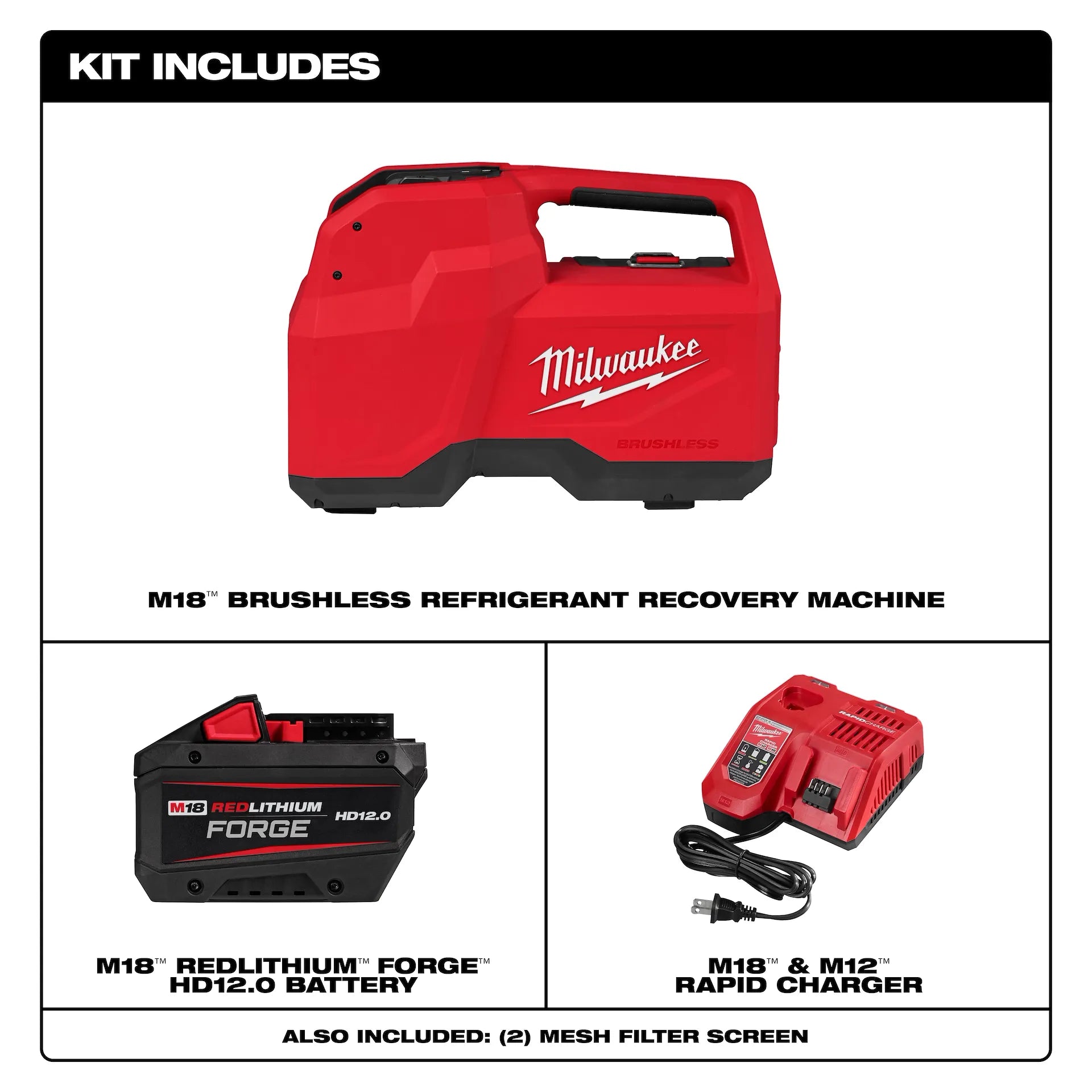 MILWAUKEE 2938-21 M18™ Brushless Refrigerant Recovery Machine Kit