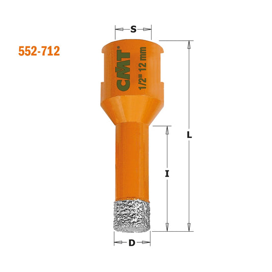CMT 552-716 DIAMOND DRY HOLE SAW 5/8" S=5/8-11