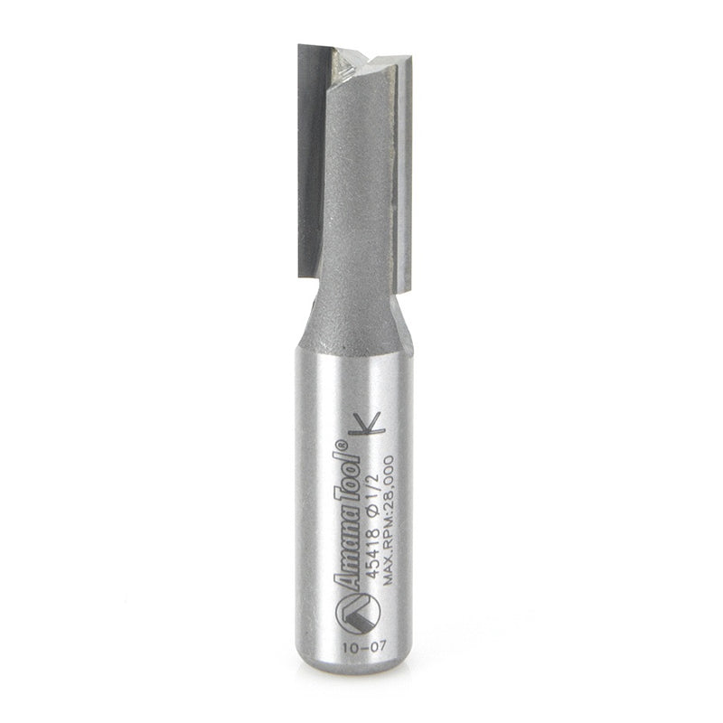AMANA 45418 Carbide Tipped Straight Plunge 1/2 Dia x 1 Inch x 1/2 Shank