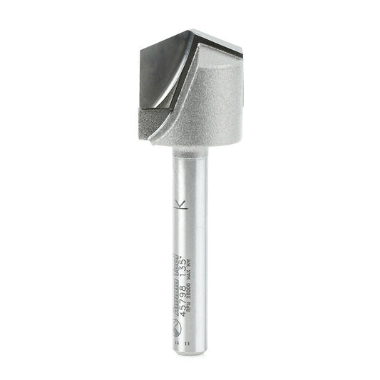 AMANA 45798 Carbide Tipped Double Edge Folding V-Groove 135 Deg x 0.078 Inch Tip Width x 3/4 Dia x 9/64 x 1/4 Inch Shank