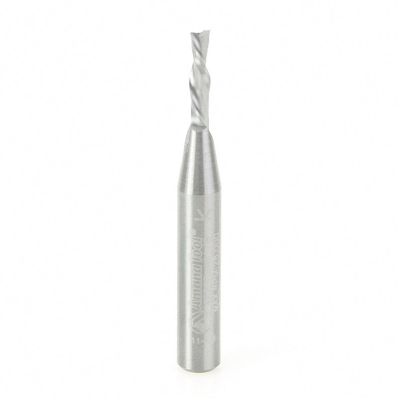 AMANA 46200 Solid Carbide Spiral Plunge 1/8 Dia x 1/2 x 1/4 Inch Shank x 2 Inch Long Down-Cut