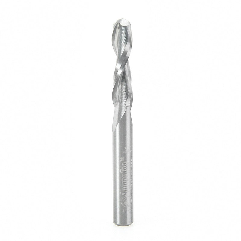 AMANA 46376 Solid Carbide Up-Cut Ball Nose Spiral 1/4 Dia x 1 Inch x 1/4 Shank Router Bit