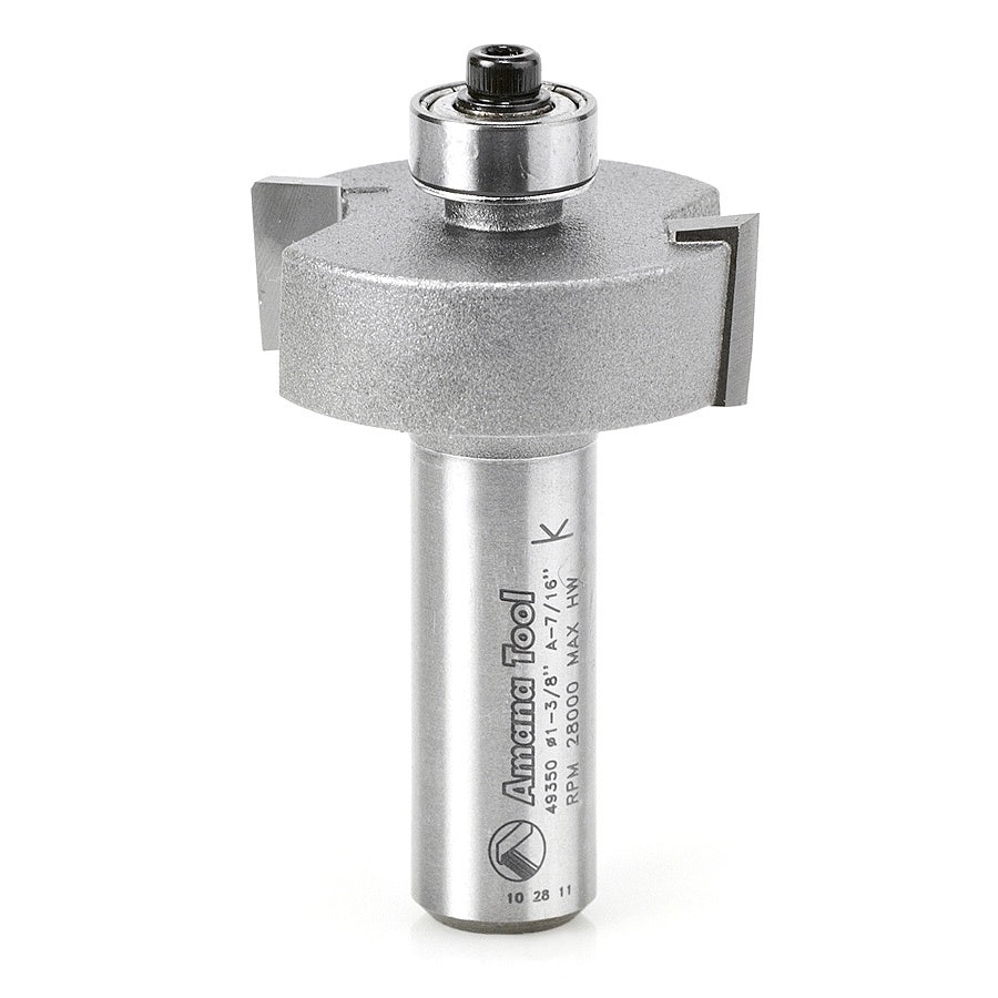 AMANA 49350 Multi-Rabbet Six Different Rabbet Depths 1-3/8 Dia x 1/2 x 1/2 Inch Shank