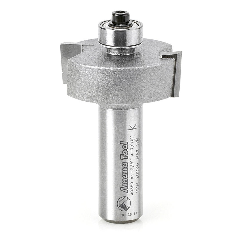 AMANA 49350 Multi-Rabbet Six Different Rabbet Depths 1-3/8 Dia x 1/2 x 1/2 Inch Shank
