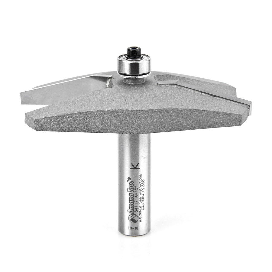 AMANA 54117 Carbide Tipped Traditional Raised Panel 15 Deg x 1-7/16 Angle x 3-3/8 Dia x 1/2 x 1/2 Inch Shank