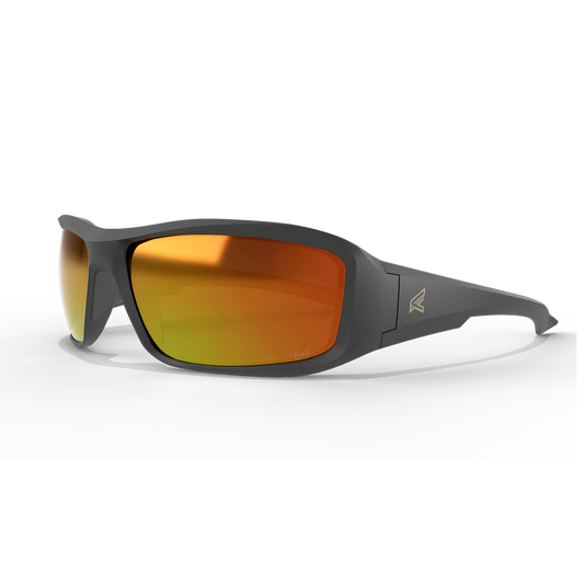 EDGE EYEWEAR XBAP139 BRAZEAU - MATTE BLACK FRAME/AQUA PRECISION RED MIRROR LENSES