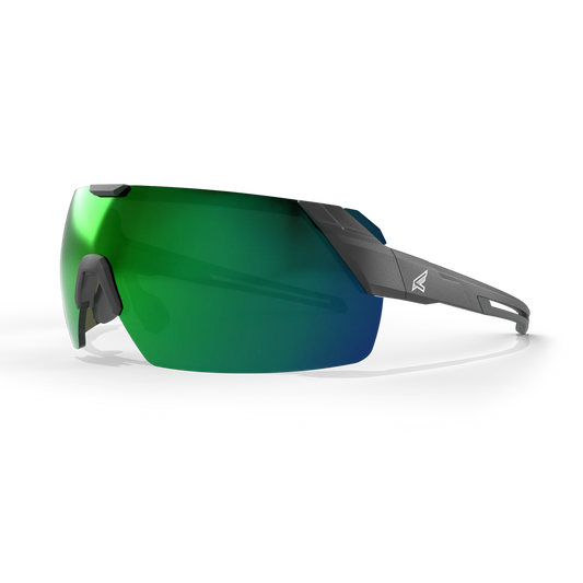 EDGE EYEWEAR MK117MPAP MAKALU-MATTE BLACK FRAME/POLARIZED AQUA PRECISION GREEN PLUS MIRROR LENS