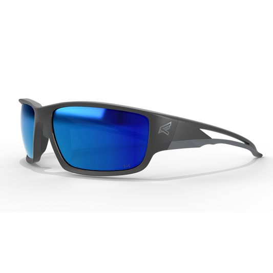 EDGE EYEWEAR TSKAP218 KAZBEK - BLACK FRAME/POLARIZED AQUA PRECISION BLUE MIRROR LENSES