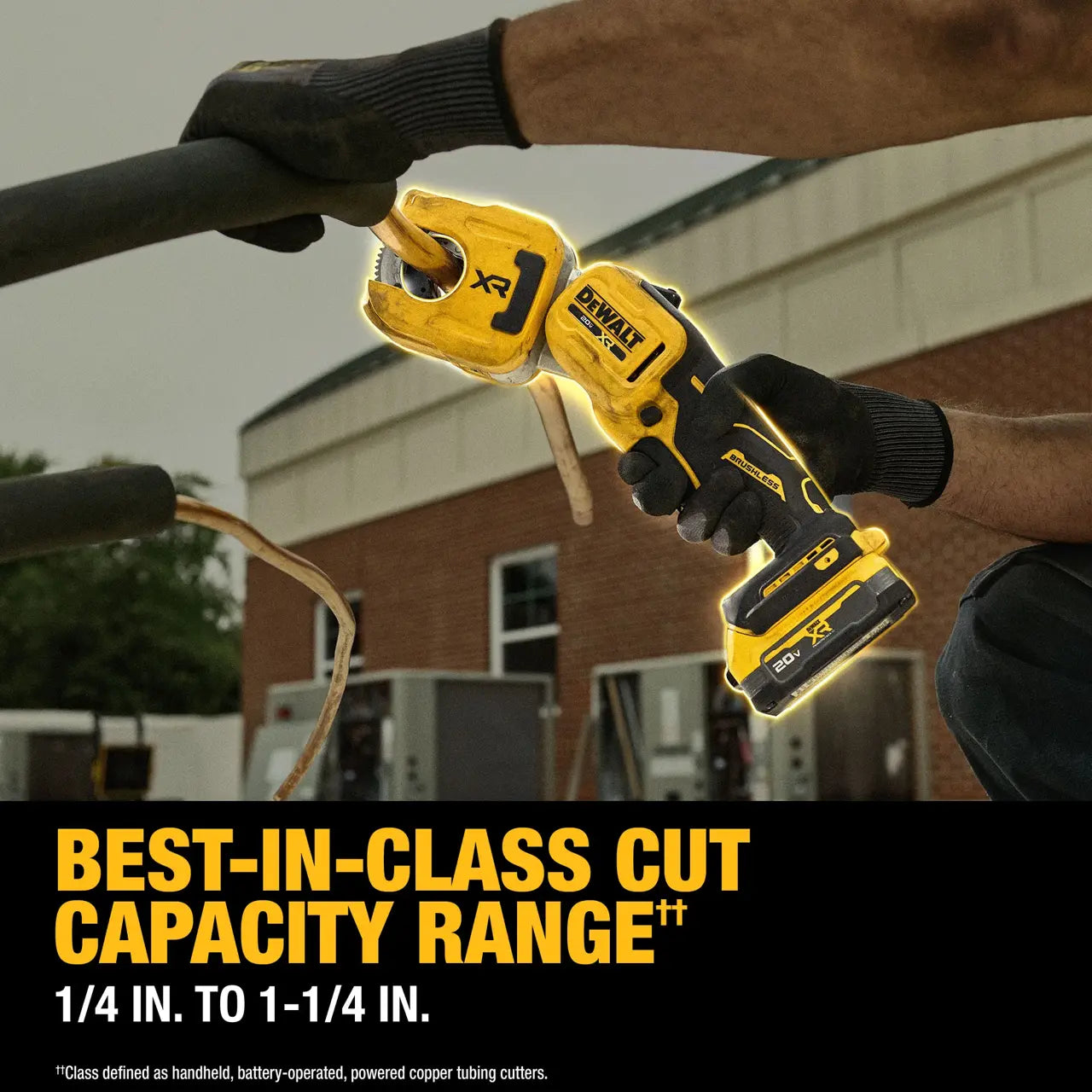 DEWALT DCE154E1 20V MAX* XR® 1-1/4-In. Copper Tubing Cutter Kit