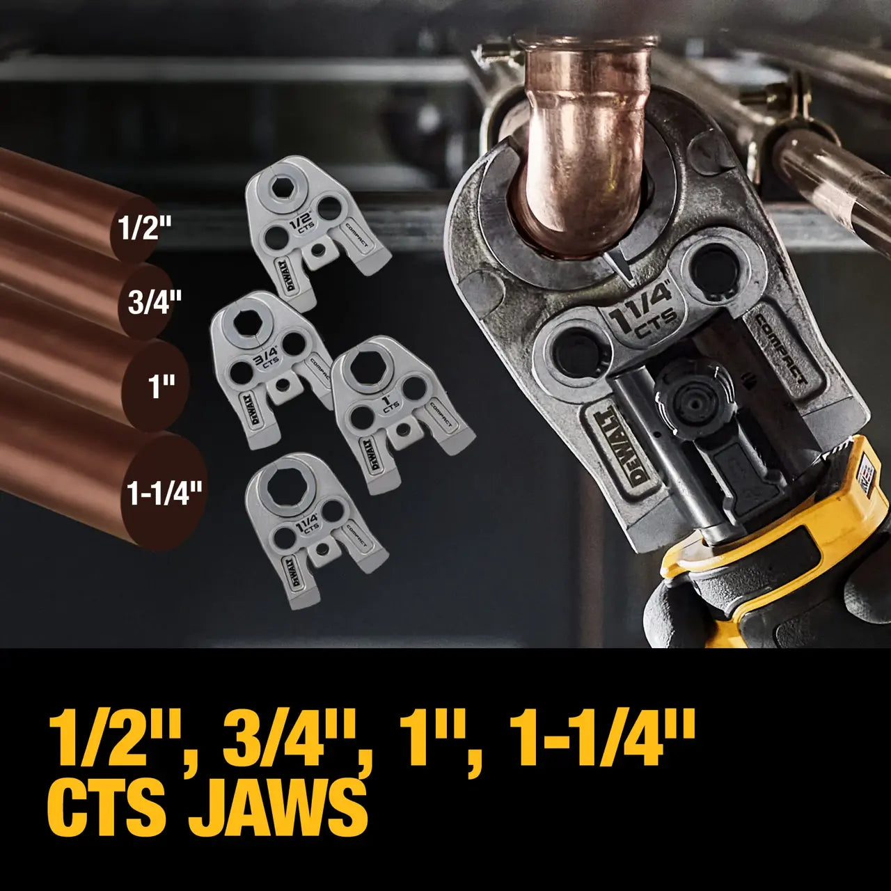 DEWALT DCE210DK2 20V MAX** compact press tool kit with CTS jaws