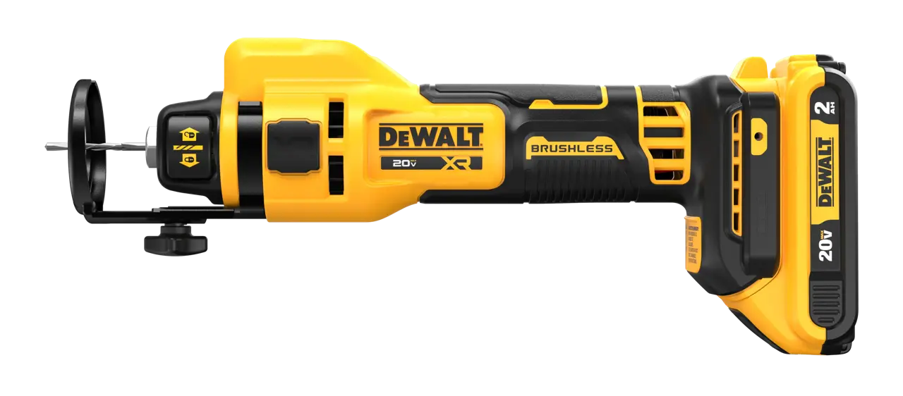 DEWALT DCE555D2 20V MAX* XR® Brushless Drywall Cut-Out Tool Kit