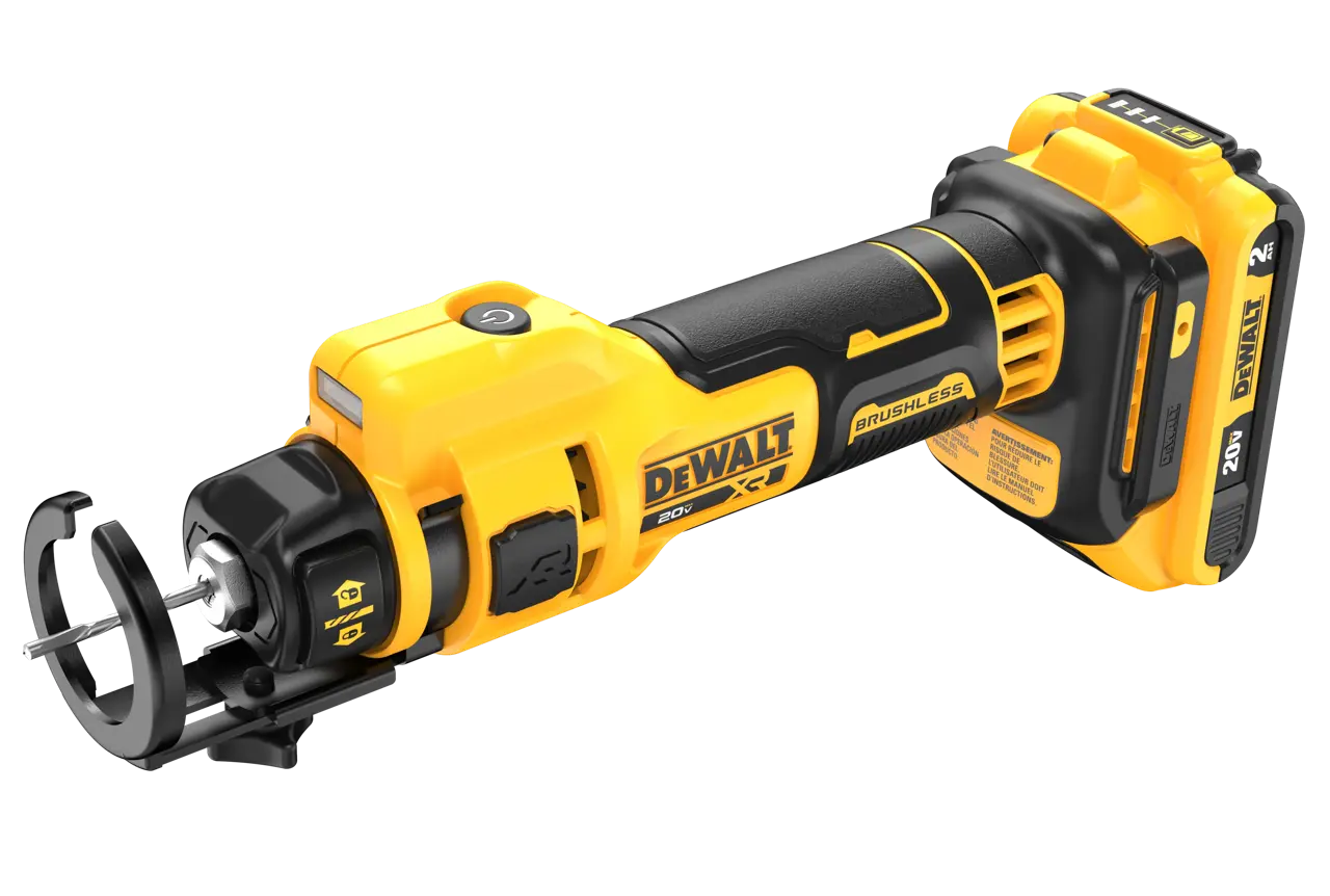 DEWALT DCE555D2 20V MAX* XR® Brushless Drywall Cut-Out Tool Kit