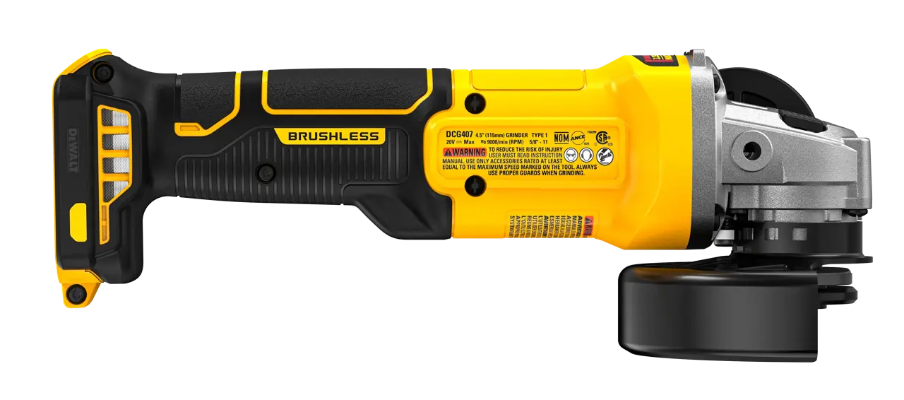 DEWALT DCG407B 20V MAX* Brushless Cordless 4 1/2-In. Slide-Switch Grinder (Tool Only)