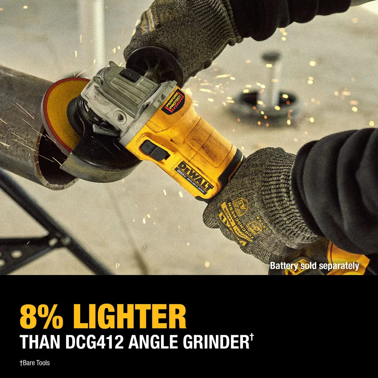 DEWALT DCG407B 20V MAX* Brushless Cordless 4 1/2-In. Slide-Switch Grinder (Tool Only)