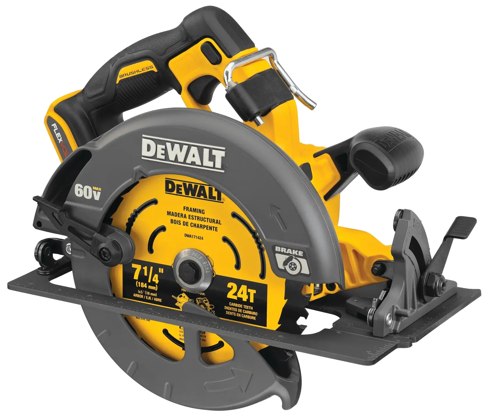 DEWALT DCS578B 60V MAX* Brushless Cordless 7-1/4-in. Circular Saw with Electronic Brake (Tool Only)