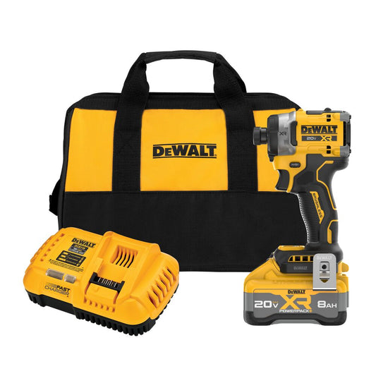 DEWALT DCF860WW1 20V MAX* XR® Brushless Cordless 3-Speed High Torque 1/4 in. Impact Driver Kit with XR POWERPACK™ 8.0AH