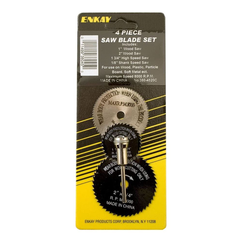 ENKAY 380-4520 4-Piece Rotary Saw Blade Set with Mandrel