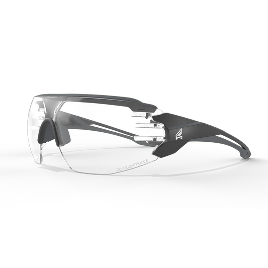 EDGE EYEWEAR TV121VS TAVEN - BLACK FRAME WITH GRAY TPR/VAPOR SHIELD CLEAR LENSES