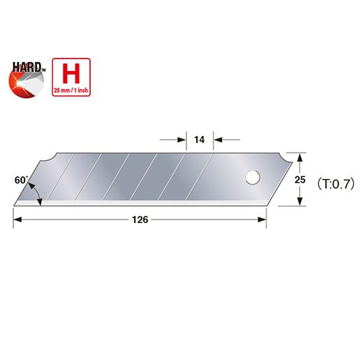 TAJIMA LCB-65 Rock Hard Blade 7-Point Utility Knife Blades, 10-Pack