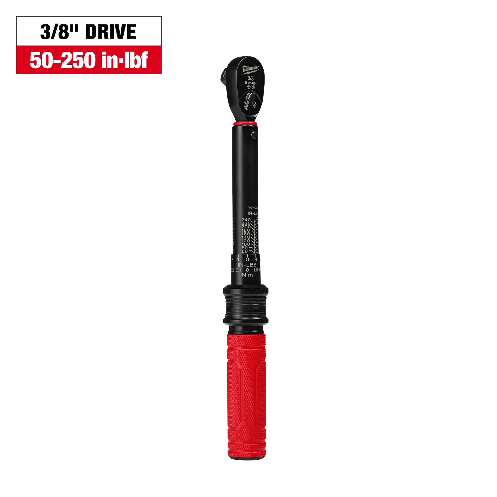 MILWAUKEE 48-22-9201 3/8” Drive Click Torque Wrench (50-250 in·lbf)