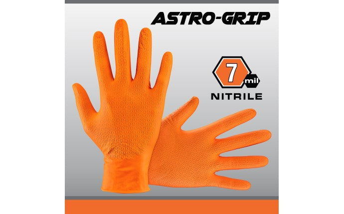 SAS SAFETY 66472 Astro-Grip® Powder-Free Exam Grade Nitrile Disposable Gloves - 7 Mil - 100PK - M