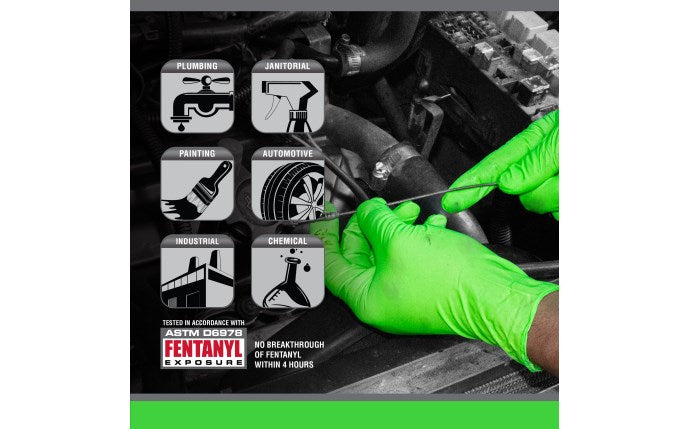 SAS SAFETY 66553 Raven® InVue Powder-Free Exam Grade Nitrile Disposable Gloves - 7 Mil - 100PK - XL