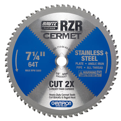 CHAMPION RZR-714-64-KO-ST CERMET CIRCULAR SAW 7-1/4