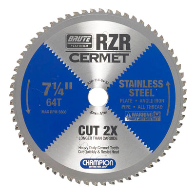 CHAMPION RZR-714-64-ST CERMET CIRCULAR SAW 7-1/4