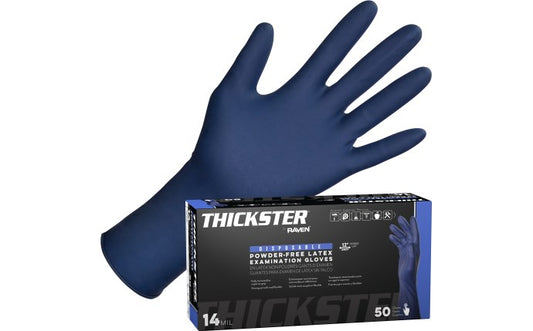 SAS SAFETY 6605-20 Thickster® Powder-Free Exam Grade Latex Disposable Gloves - 14 Mil - 50PK - XXL