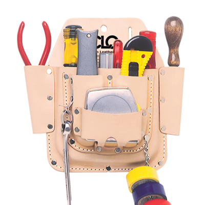 CLC W438 6 Pocket Heavy-Duty Leather Electrical & Maintenance Tool Pouch