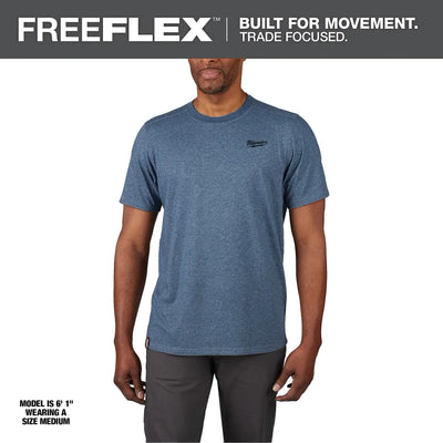 MILWAUKEE 603BL FREEFLEX™ Hybrid Work Tee - Short Sleeve - BLUE