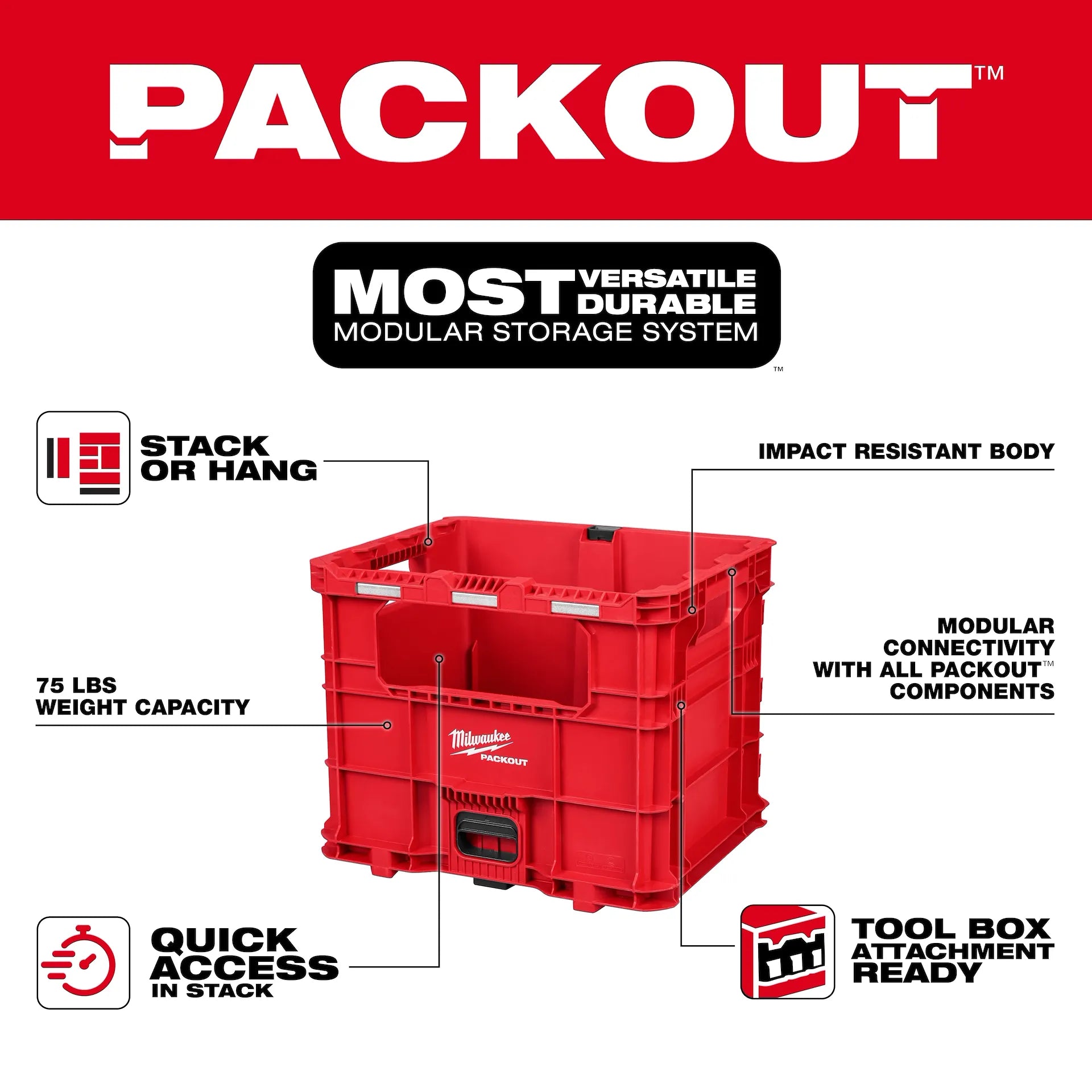 MILWAUKEE 48-22-8439 PACKOUT™ XL Crate