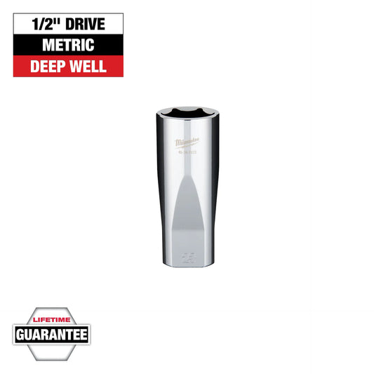 MILWAUKEE 45-34-2123 1/2" Drive Metric 6-Point 23mm Socket with FOUR FLAT™ Sides