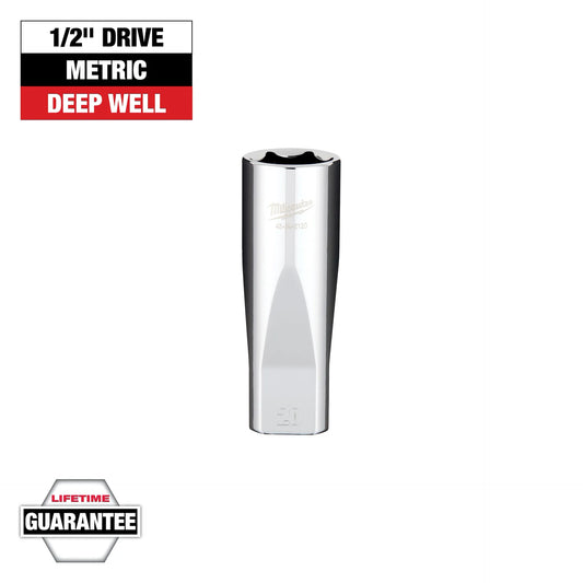 MILWAUKEE 45-34-2120 1/2" Drive Metric 6-Point 20mm Socket with FOUR FLAT™ Sides