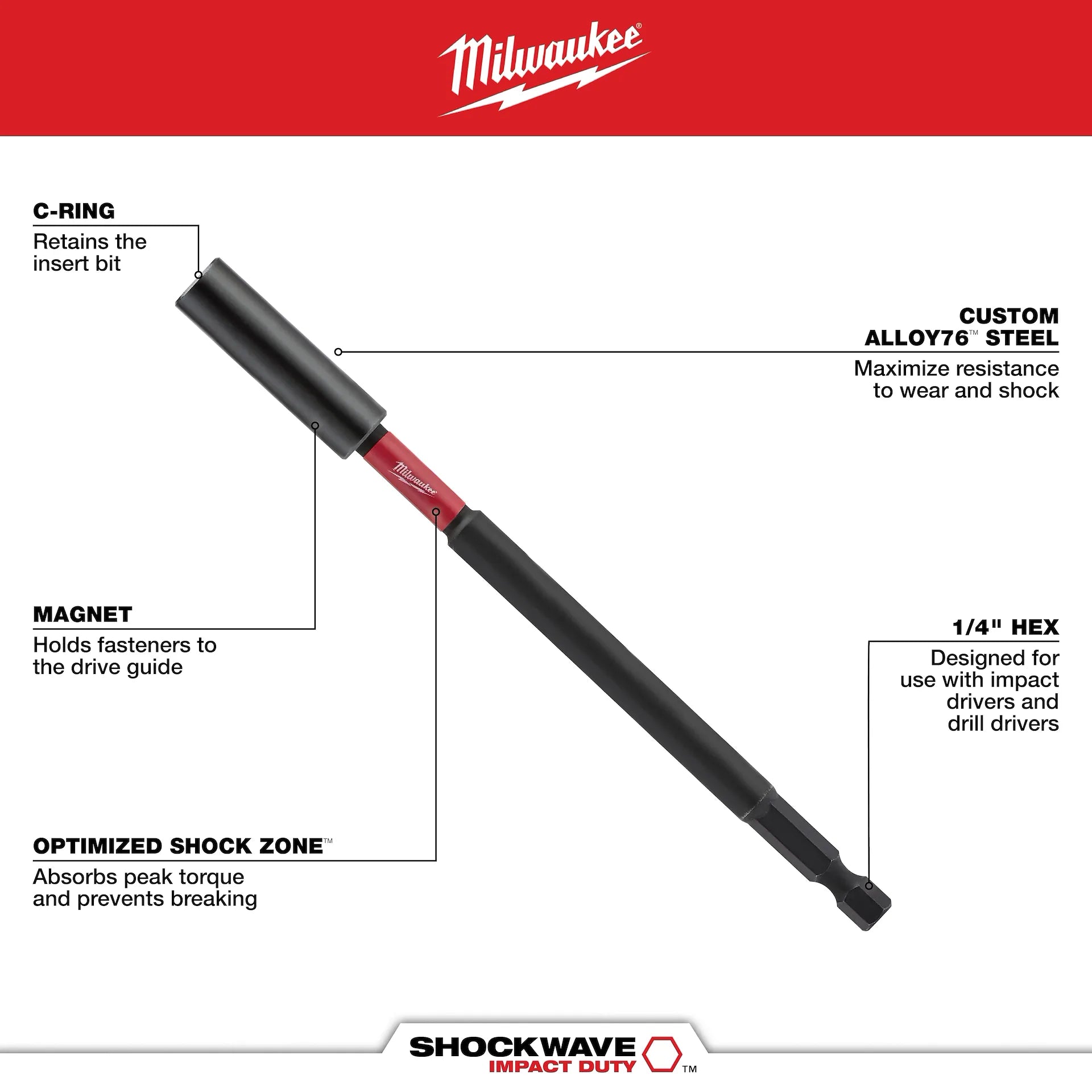 MILWAUKEE 48-22-2915 14-in-1 Multi-Bit Screwdriver W/ SHOCKWAVE Impact Duty™ Bits