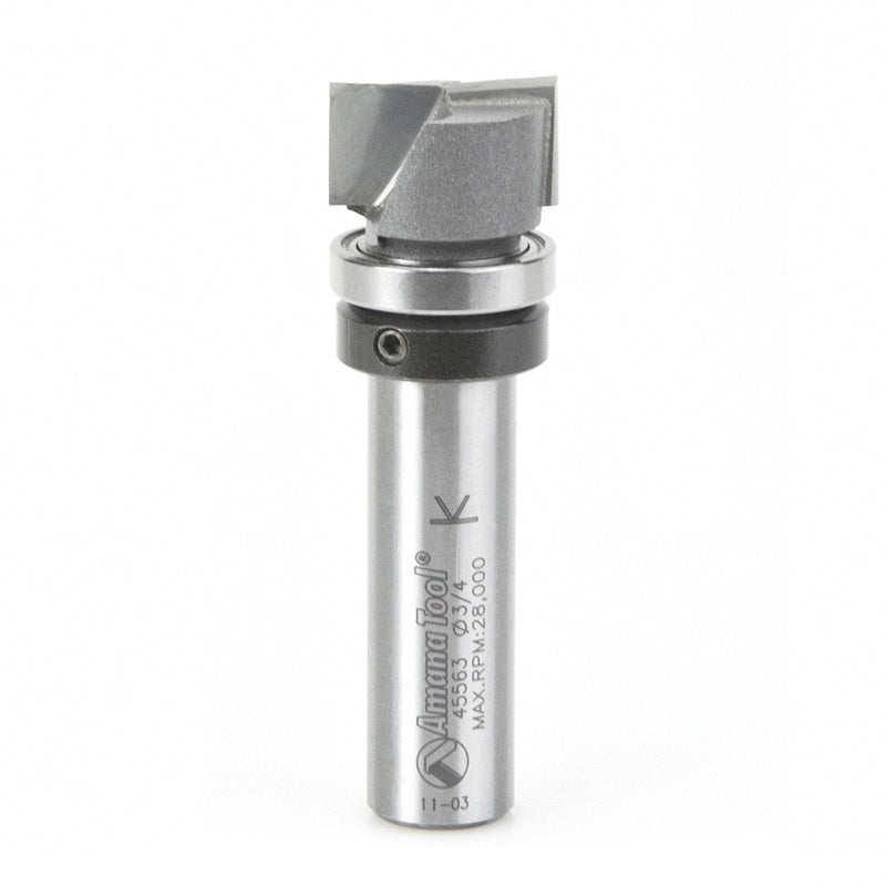 AMANA 45563 Carbide Tipped Bottom Cleaning 3/4 Dia x 7/16 x 1/2 Inch Shank with Upper BB & Upshear Design