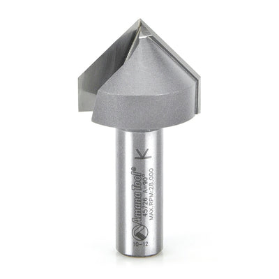 AMANA 45726 Carbide Tipped V-Groove 90 Deg x 1-1/4 Dia x 9/16 x 1/2 Inch Shank