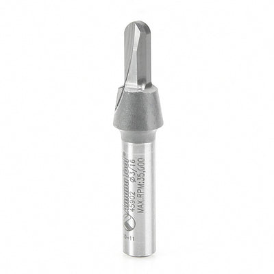 AMANA 45902 Solid Carbide (Brazed To Steel Shank) Core Box 3/32 Radius x 3/16 Dia x 1/2 x 1/4 Inch Shank