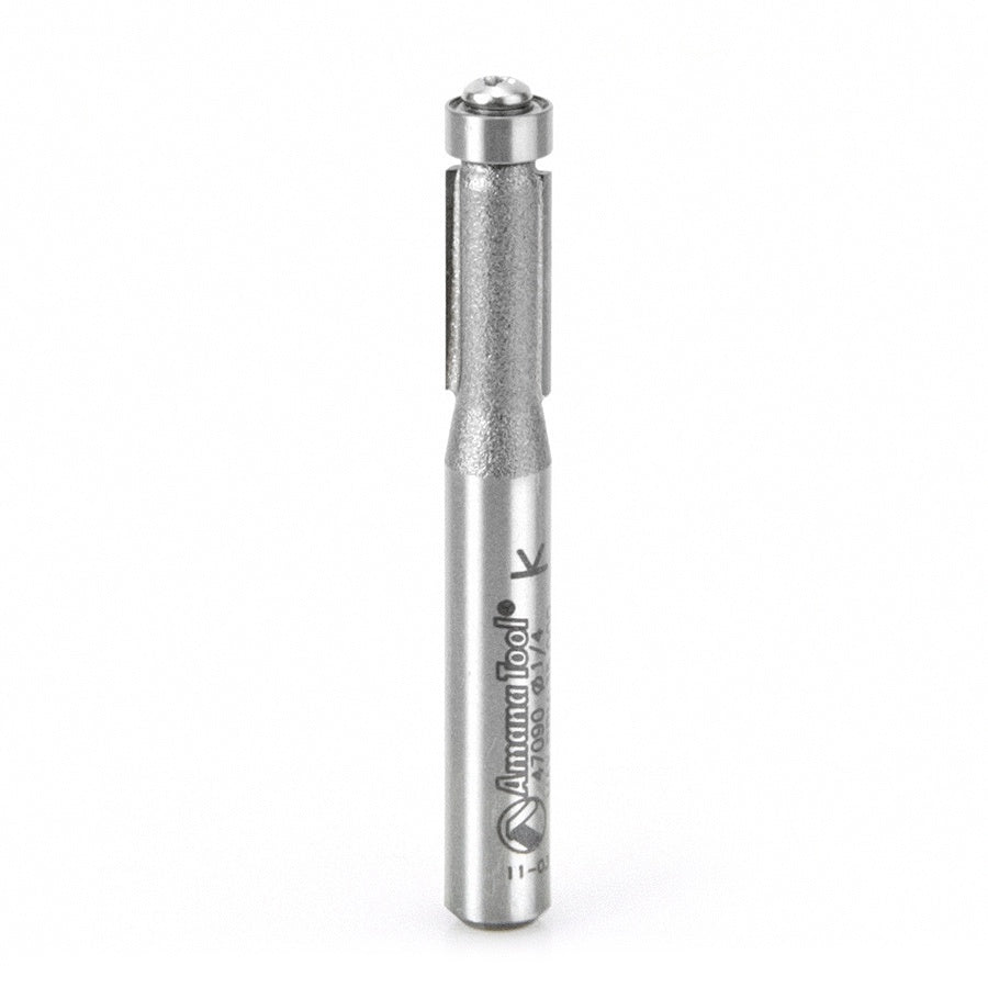AMANA 47090 Carbide Tipped Flush Trim 1/4 Dia x 1/2 x 1/4 Inch Shank