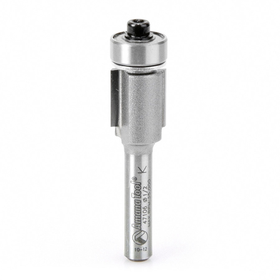 AMANA 47106 Carbide Tipped Flush Trim 1/2 Dia x 1/2 x 1/4 Inch Shank