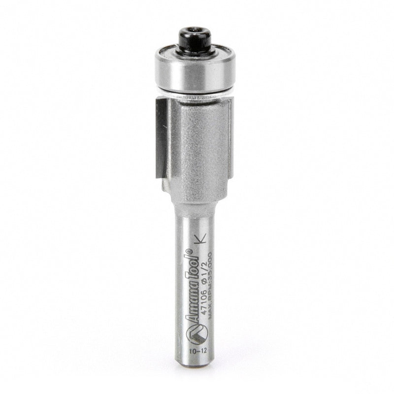 AMANA 47106 Carbide Tipped Flush Trim 1/2 Dia x 1/2 x 1/4 Inch Shank