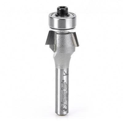 AMANA 47200 Carbide Tipped Bevel Laminate Trim 15 Deg x 5/8 Dia x 1/4 x 1/4 Inch Shank with Ball Bearing