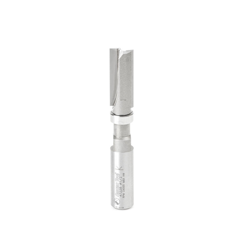 AMANA 47228 Carbide Tipped Flush Trim Plunge Template 1/2 Dia x 1-1/4 x 1/2 Inch Shank w/ Upper Ball Bearing Router Bit